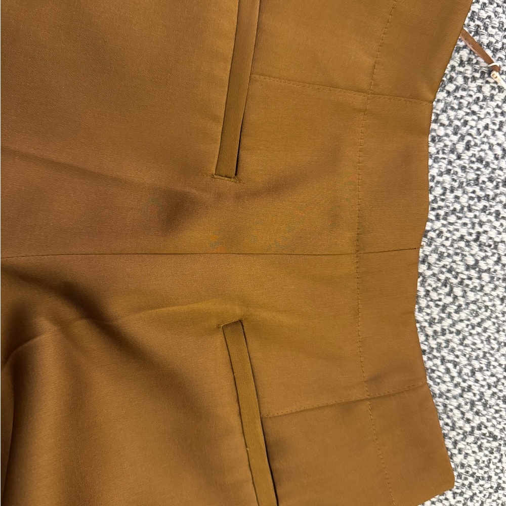 ZARA Creased Satin Wide-Leg Trousers with Button Front Size XS - Picture 10 of 10
